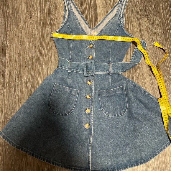 ASOS Blue and Gold Mini Sundress V-neck Sleeveless - Picture 2 of 7